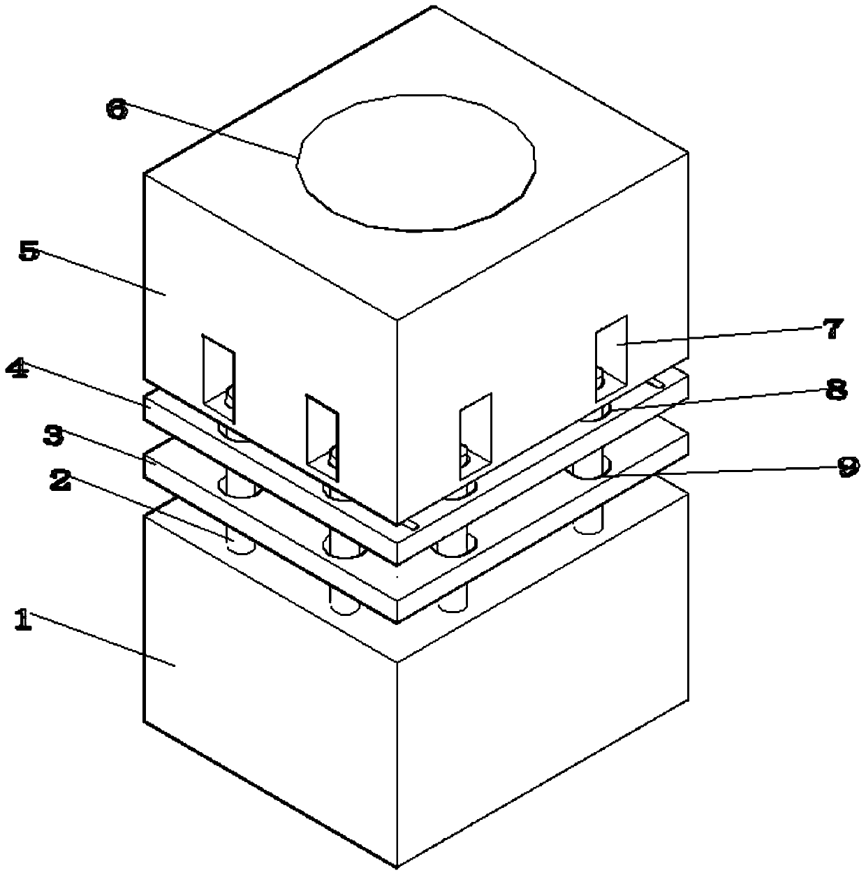 Novel square pile mechanical connecting piece