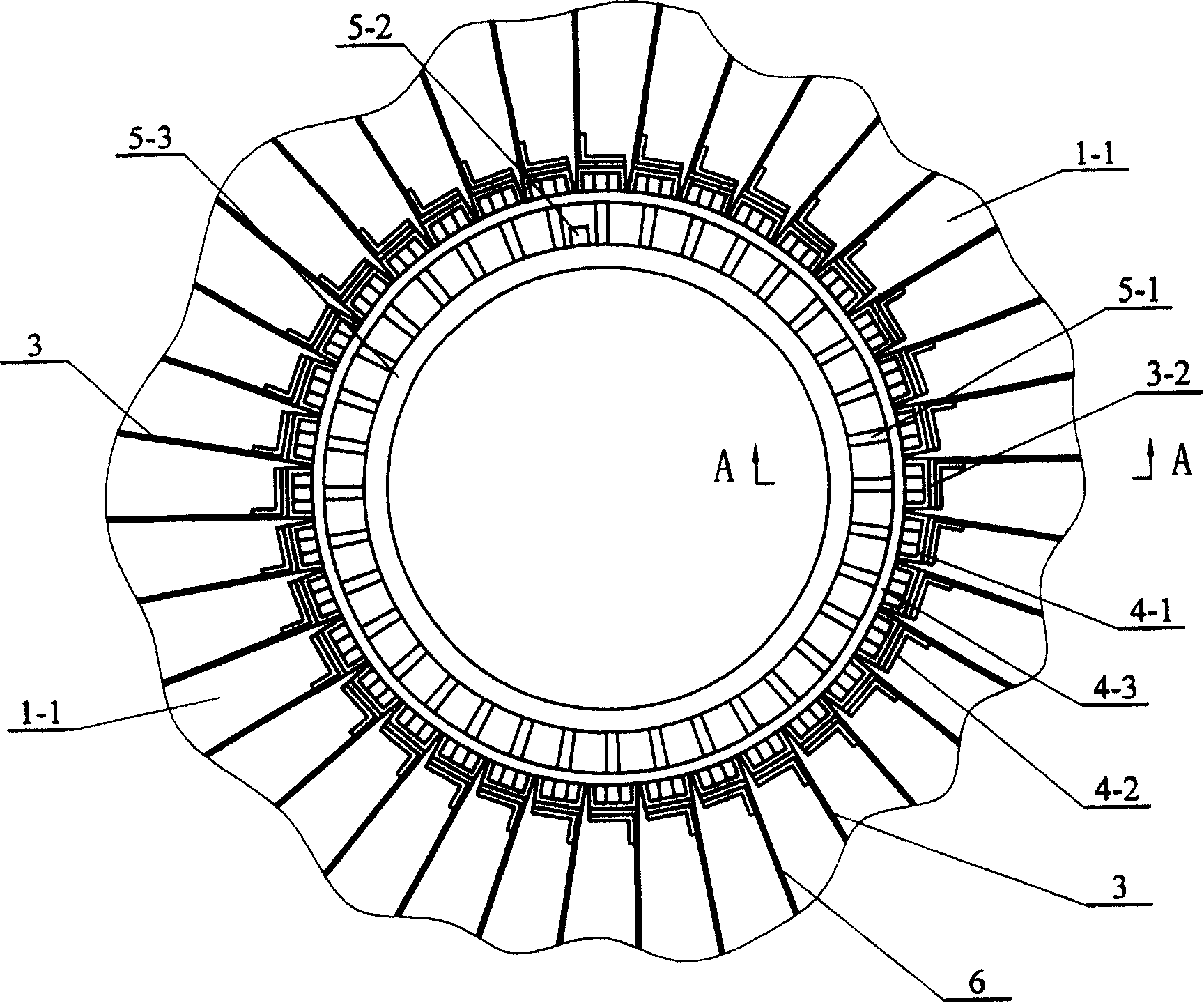 Ribbed plate support and inflation deployment type heavy caliber paraboloidal antenna