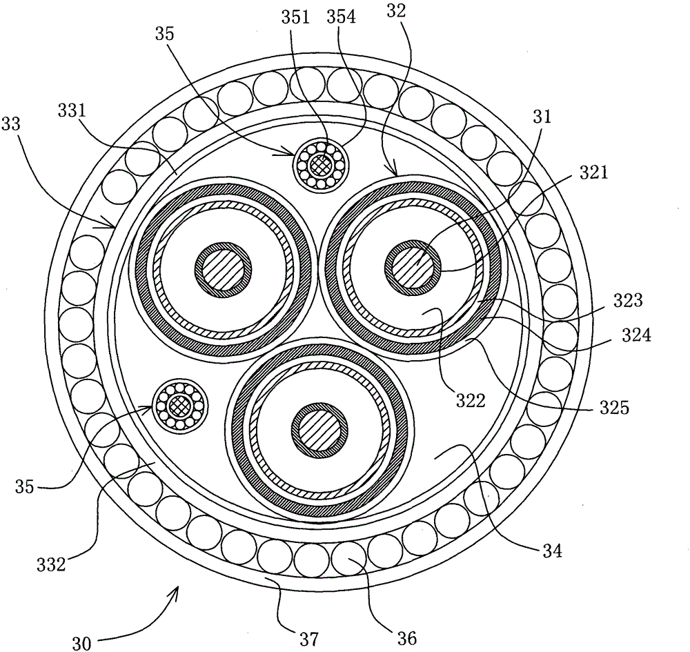 Submarine cable for power grid interlink of offshore oil platform