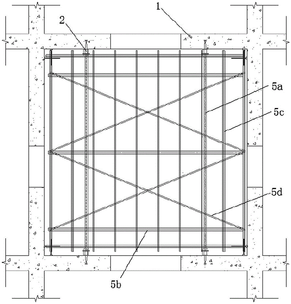 A hard protection device for the upper formwork system of the core cylinder inner cylinder and its construction method