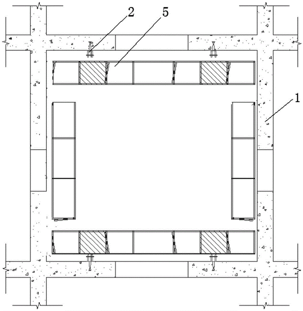 A hard protection device for the upper formwork system of the core cylinder inner cylinder and its construction method