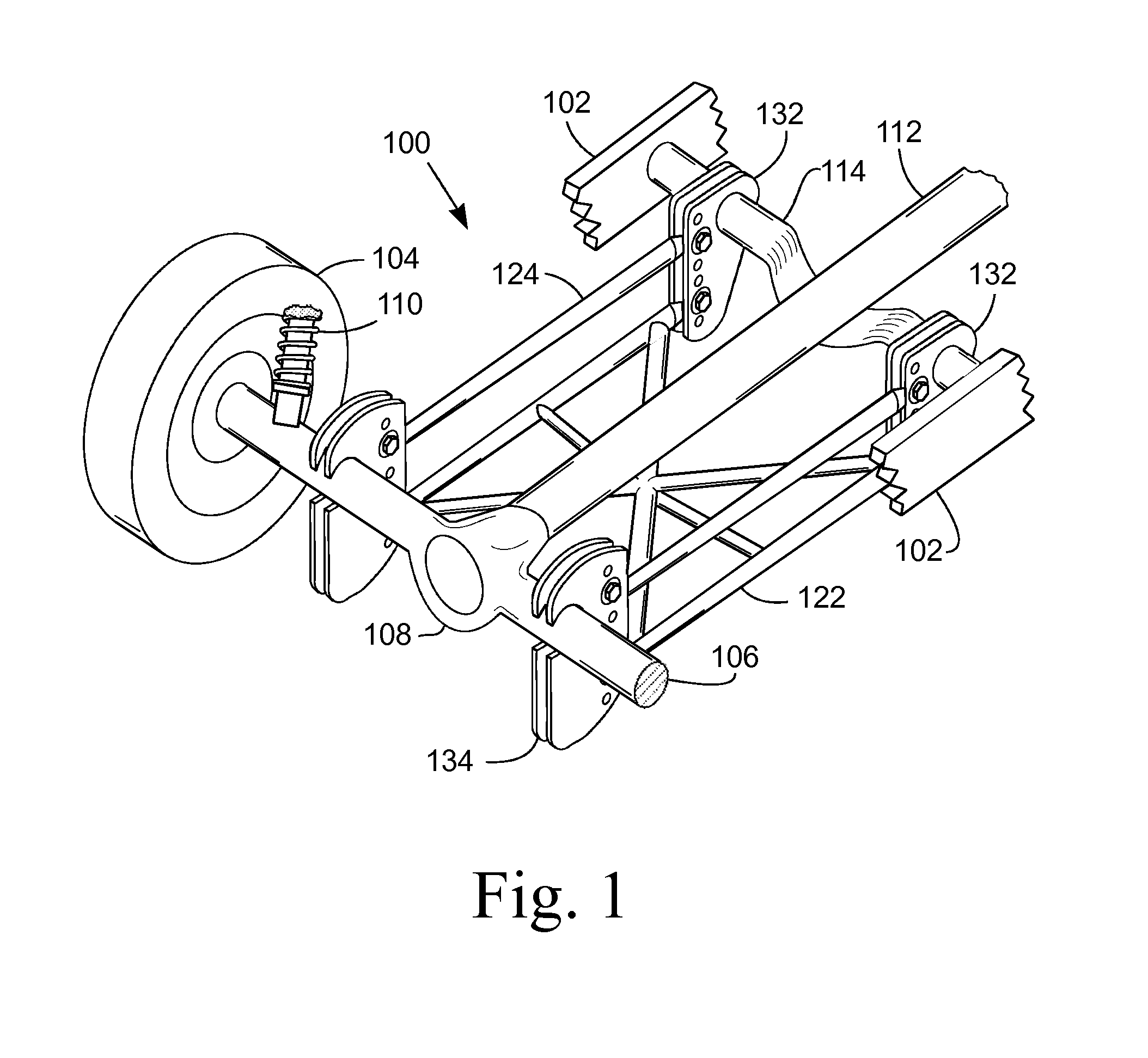 Rear suspension assembly for a drag racing vehicle