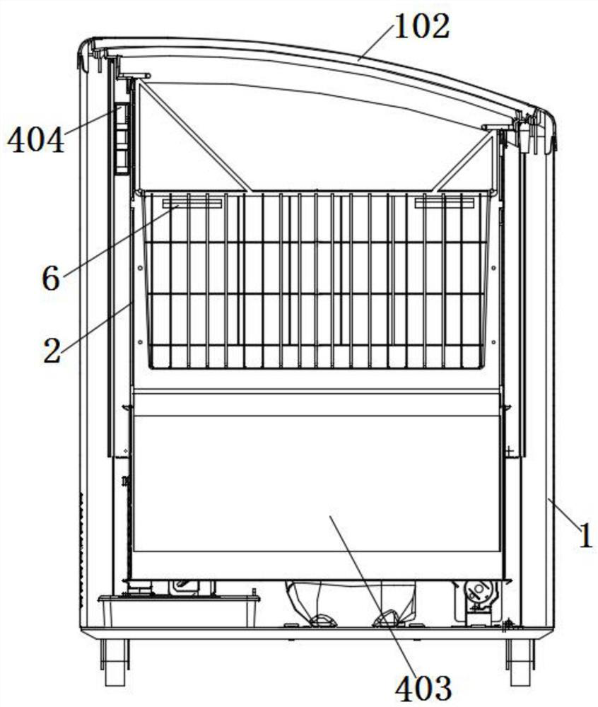 Air-cooled horizontal display cabinet