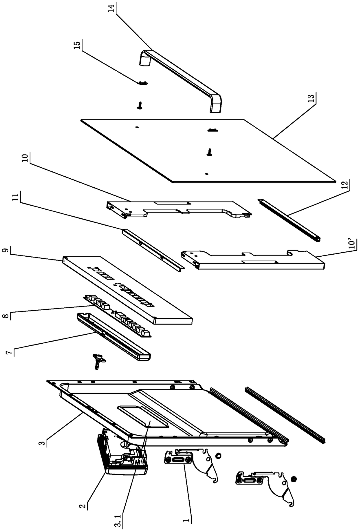 Door structure for dish washing machine