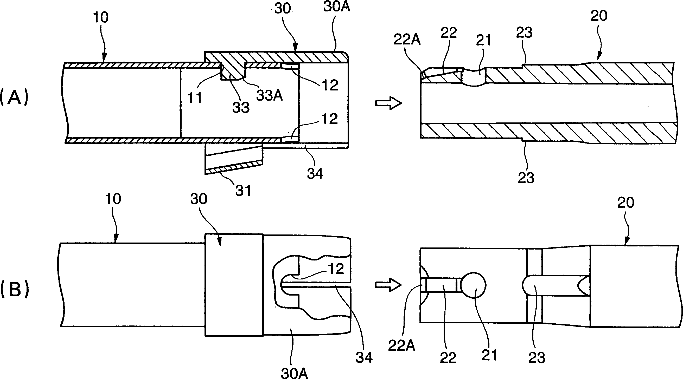 Connecting structure for rod