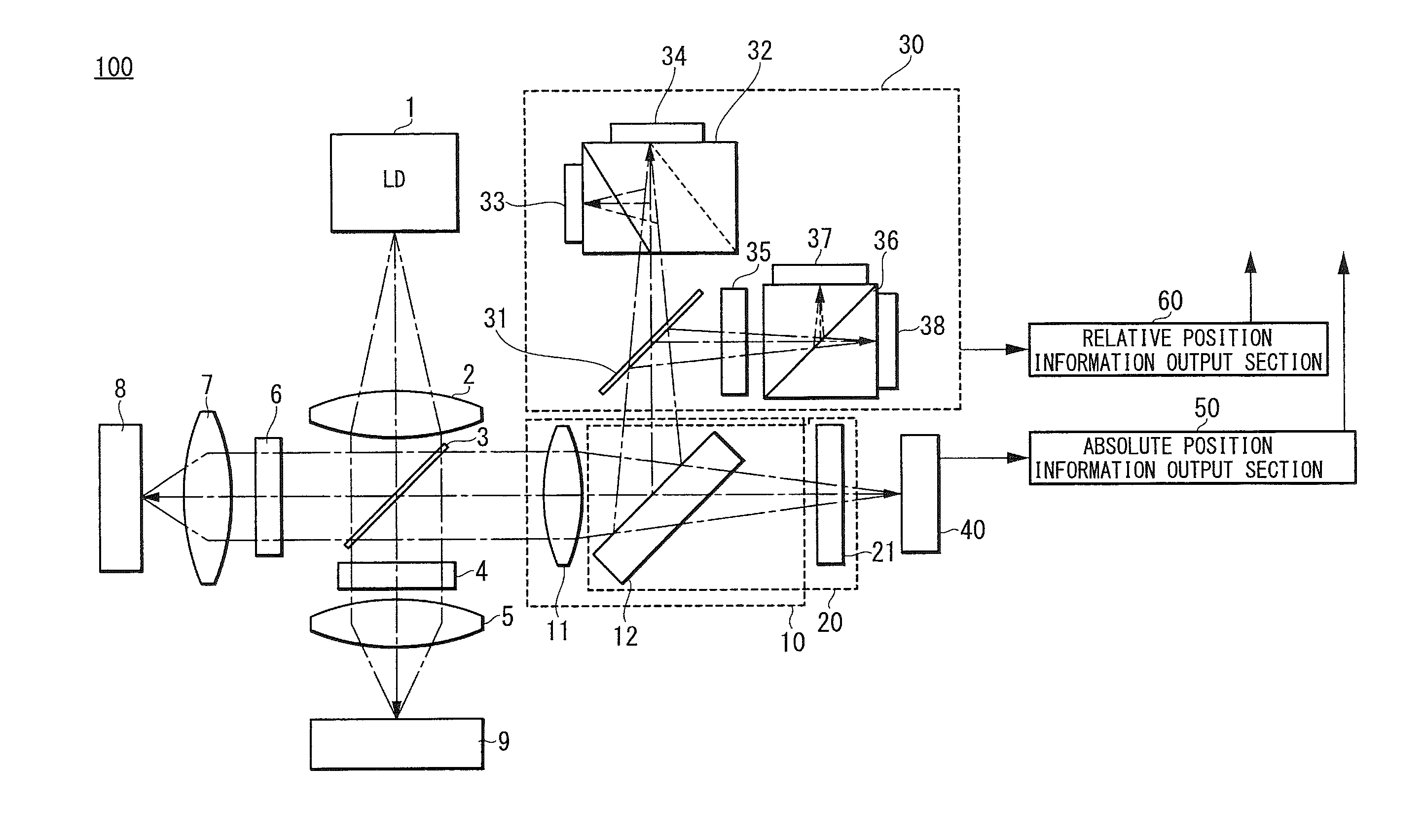 Displacement detecting device