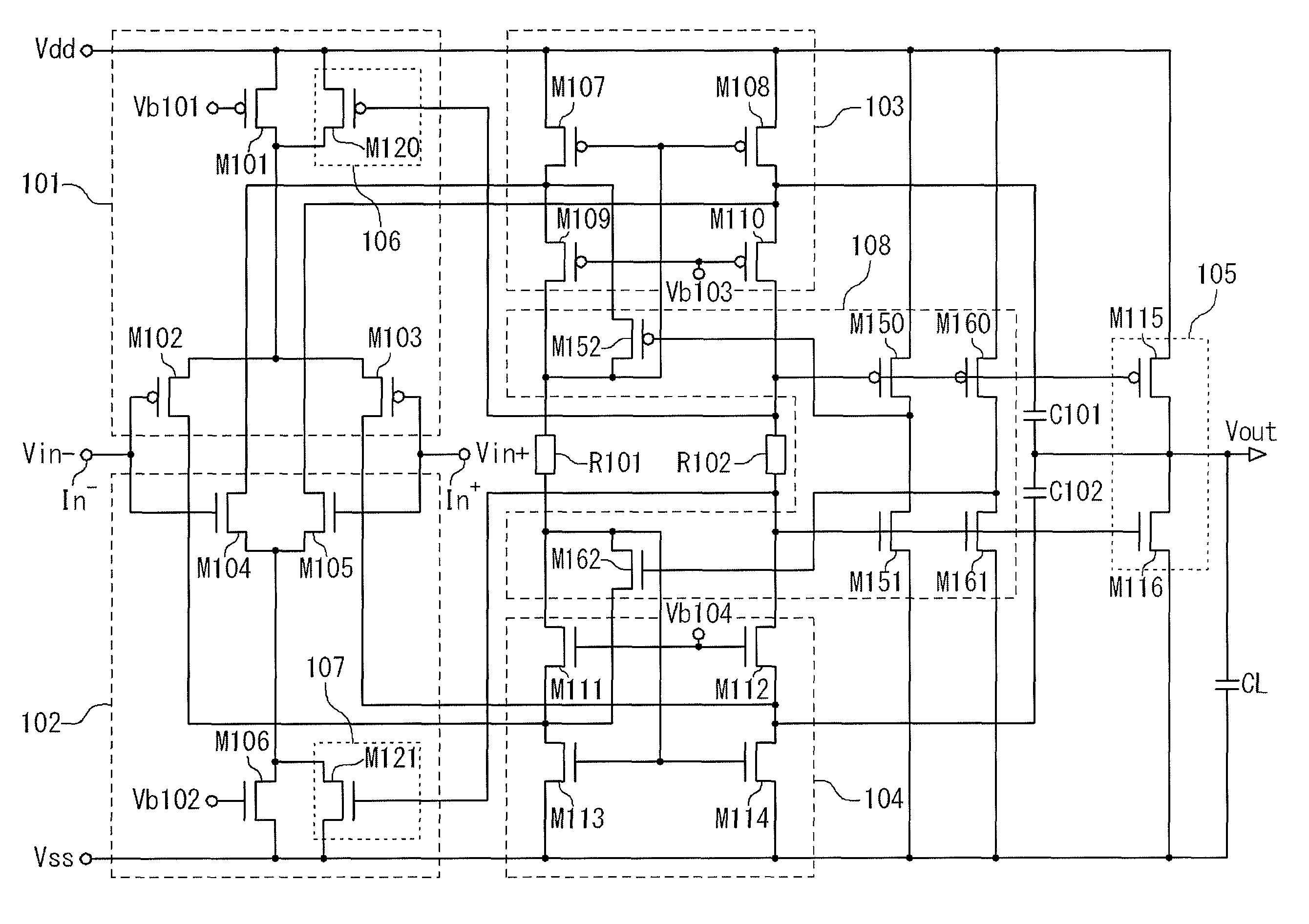 Differential amplifier circuit, display panel driver, and display device