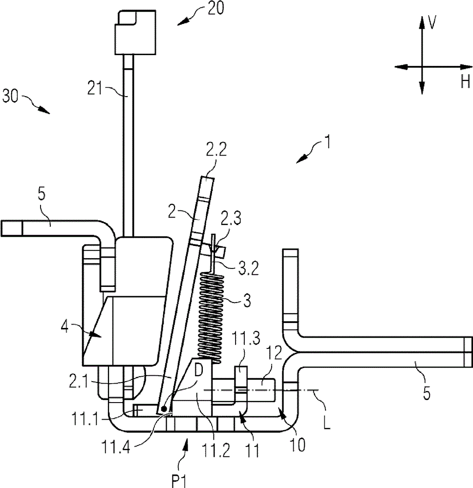 Magnetic tripping device and overcurrent tripping device of an electrical switch and electrical switch and method for calibrating the magnetic tripping of a magnetic tripping device