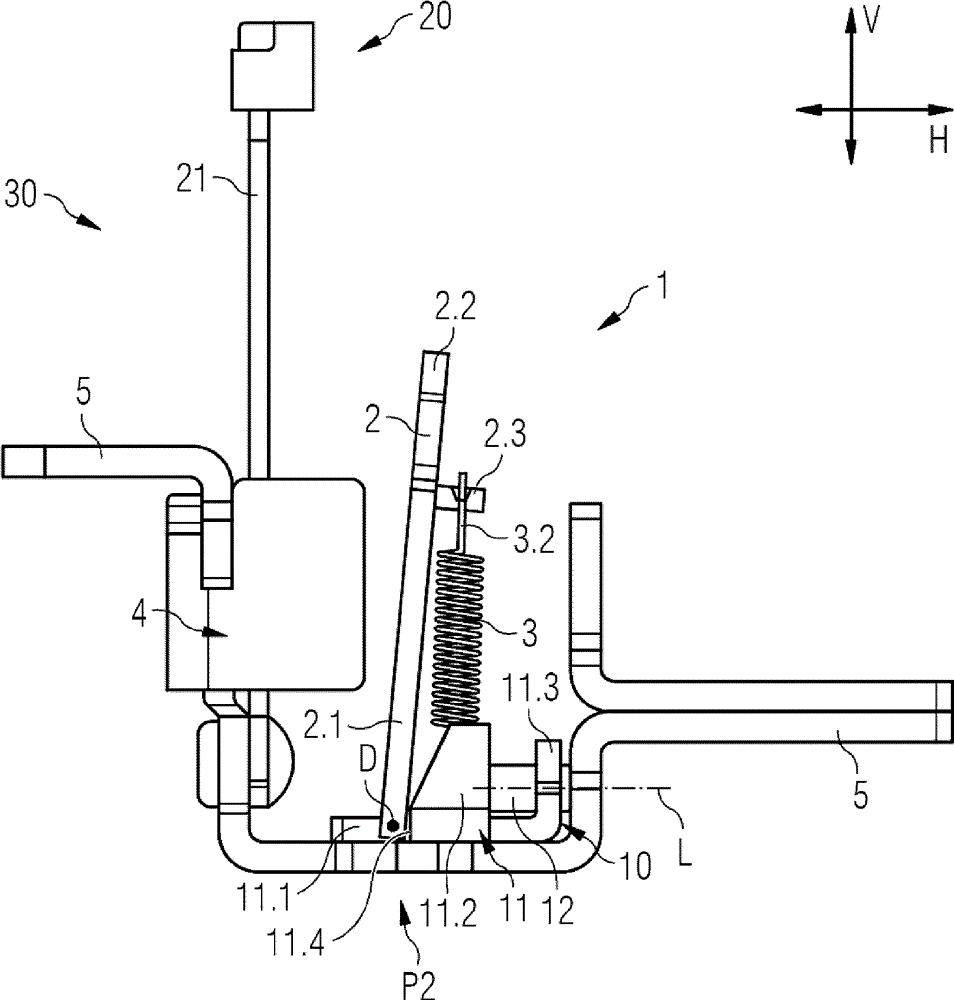 Magnetic tripping device and overcurrent tripping device of an electrical switch and electrical switch and method for calibrating the magnetic tripping of a magnetic tripping device