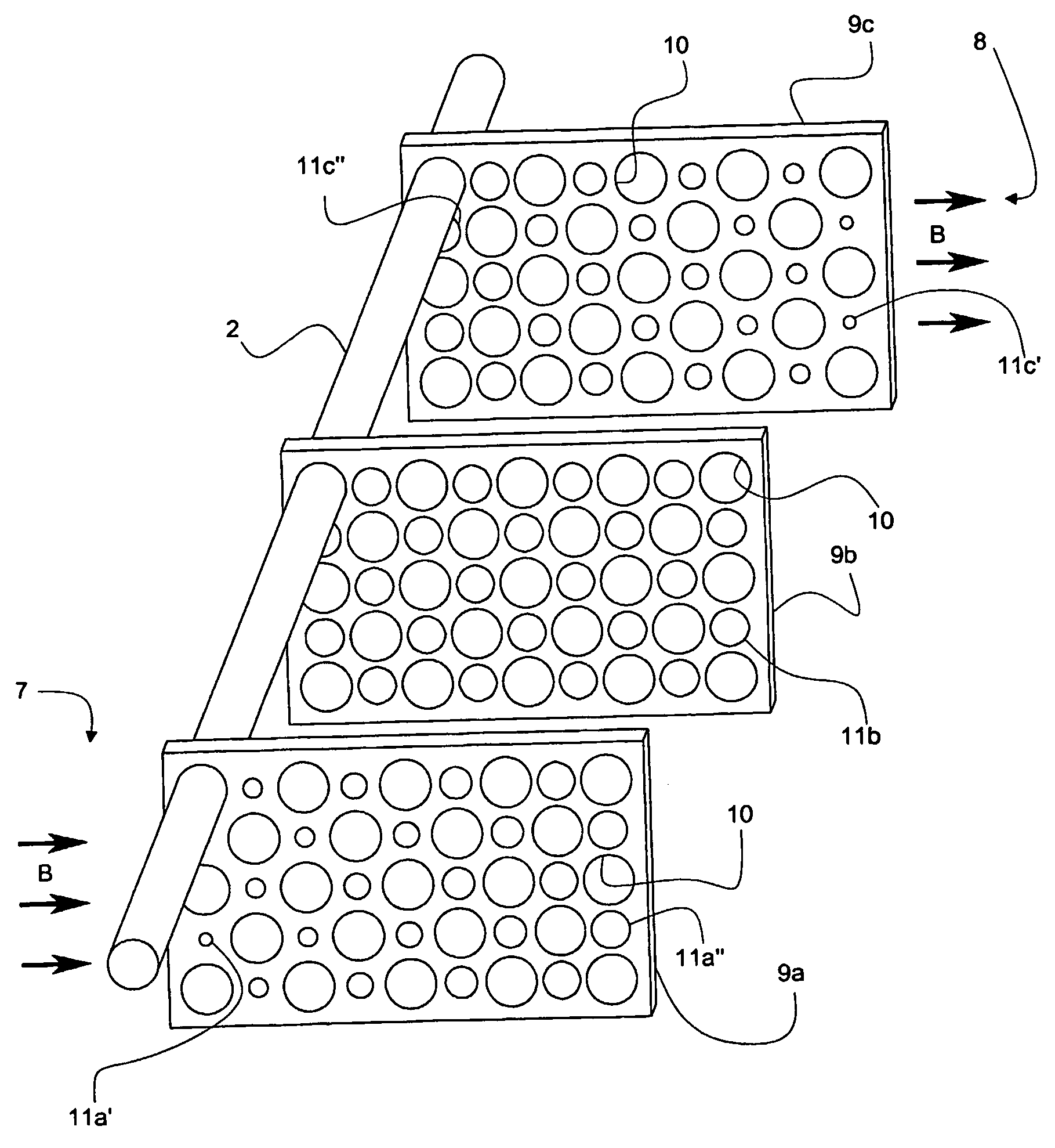Device for moisture exchange between gas flows