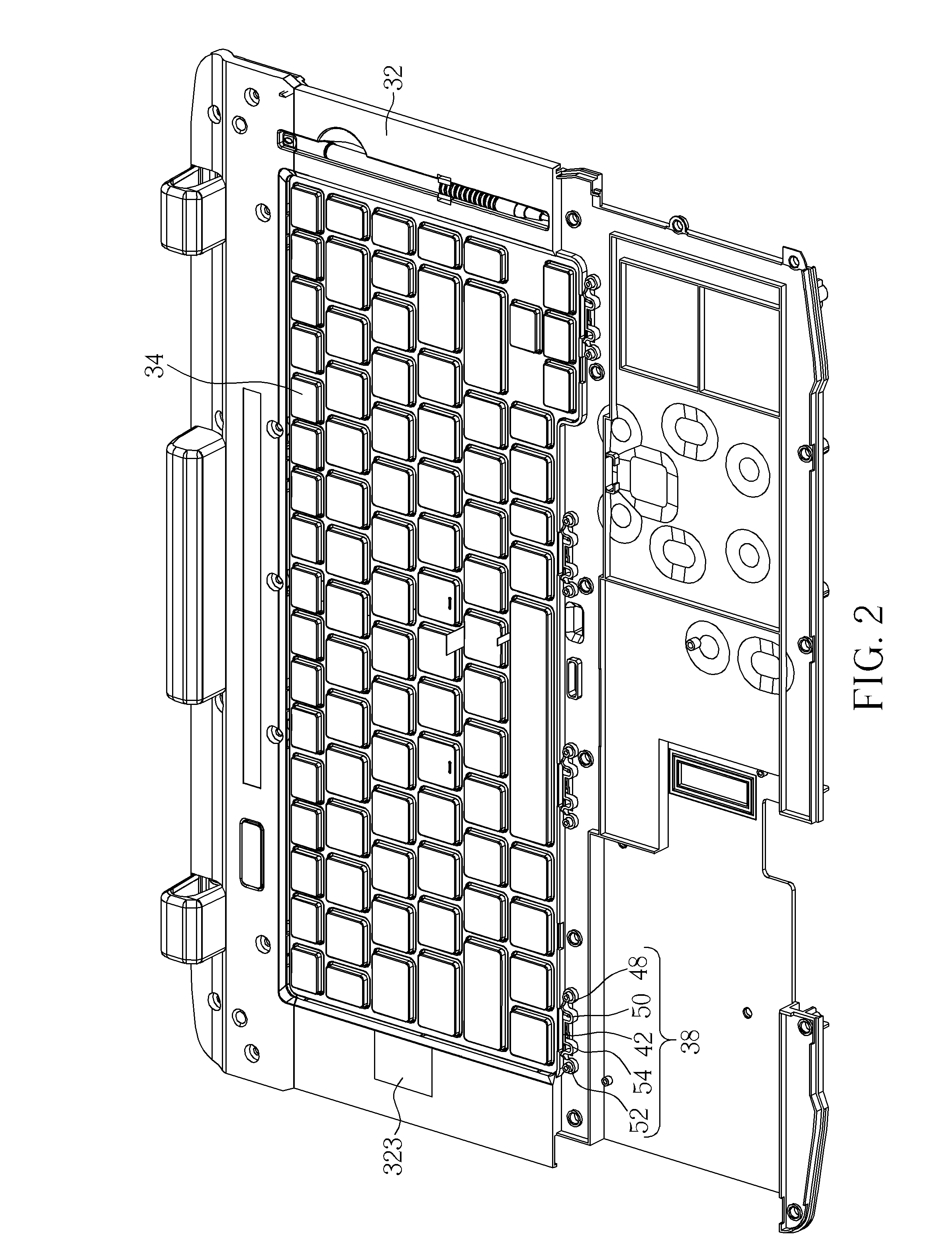 Keyboard fixing structure for fixing a keyboard and portable electronic device therewith