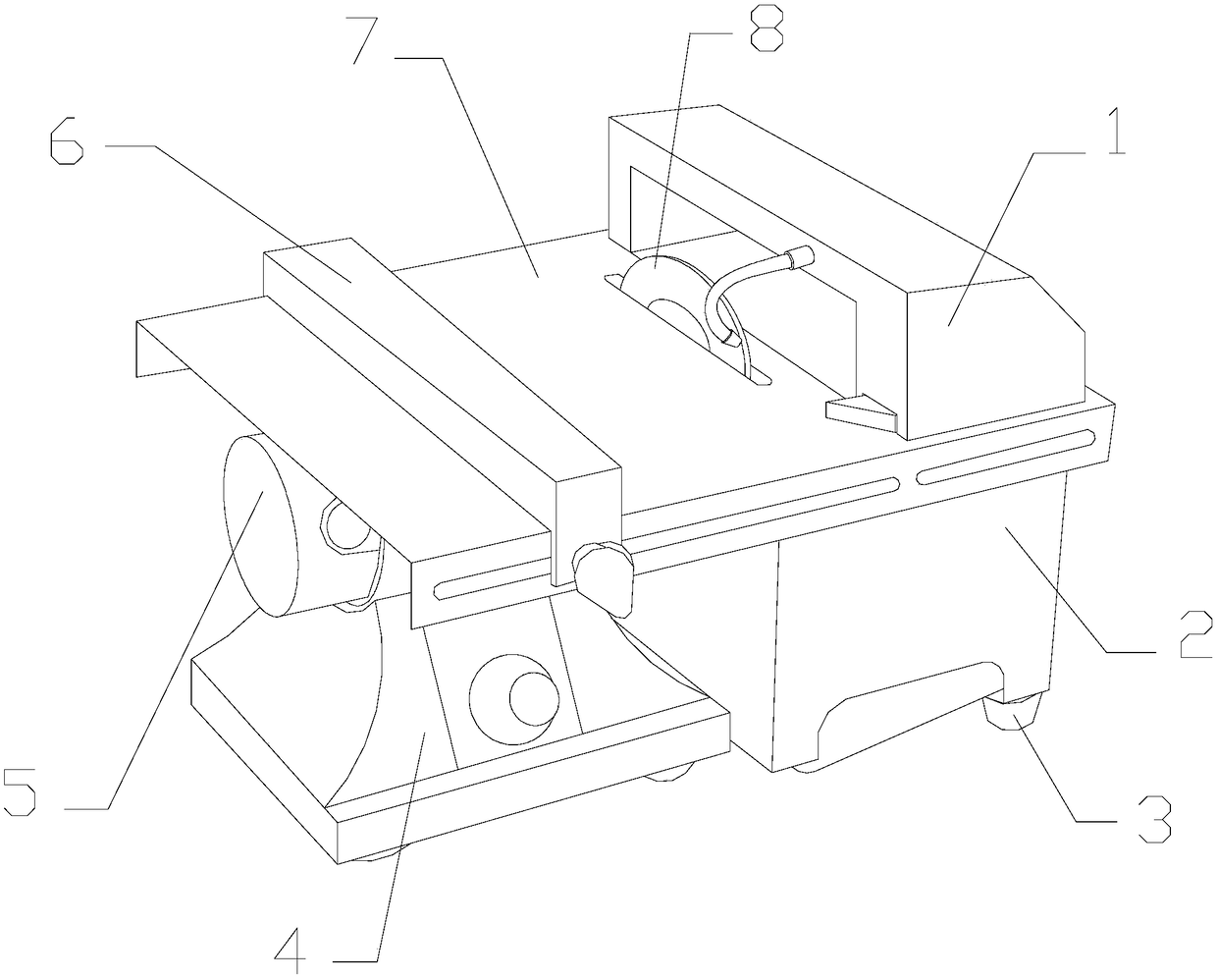 Fireproof dedusting cutting device for wood processing