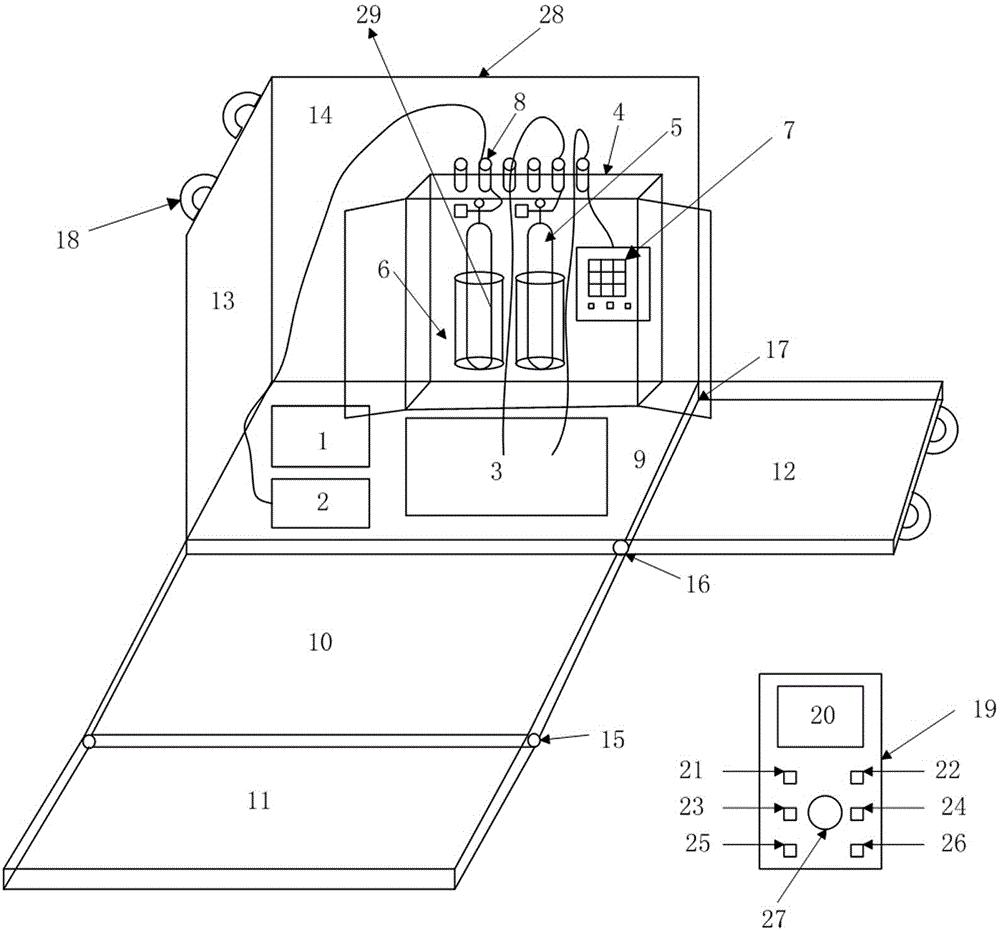 Device for assembly and transportation test platform for portable impact voltage generator