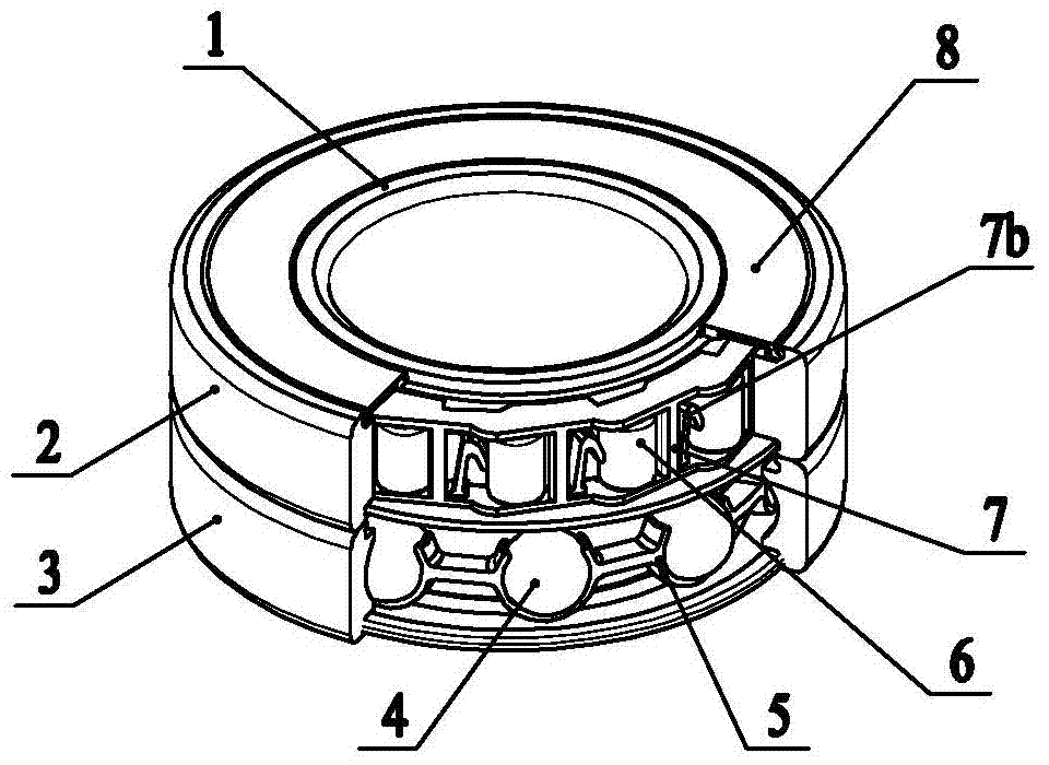 Self-resetting double-sealing reverse locking composite bearing
