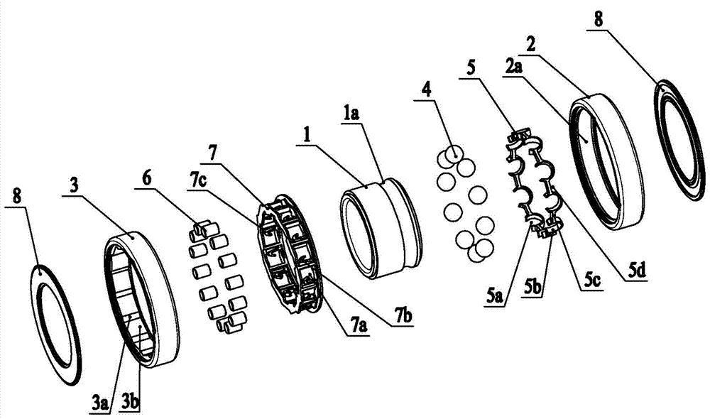 Self-resetting double-sealing reverse locking composite bearing