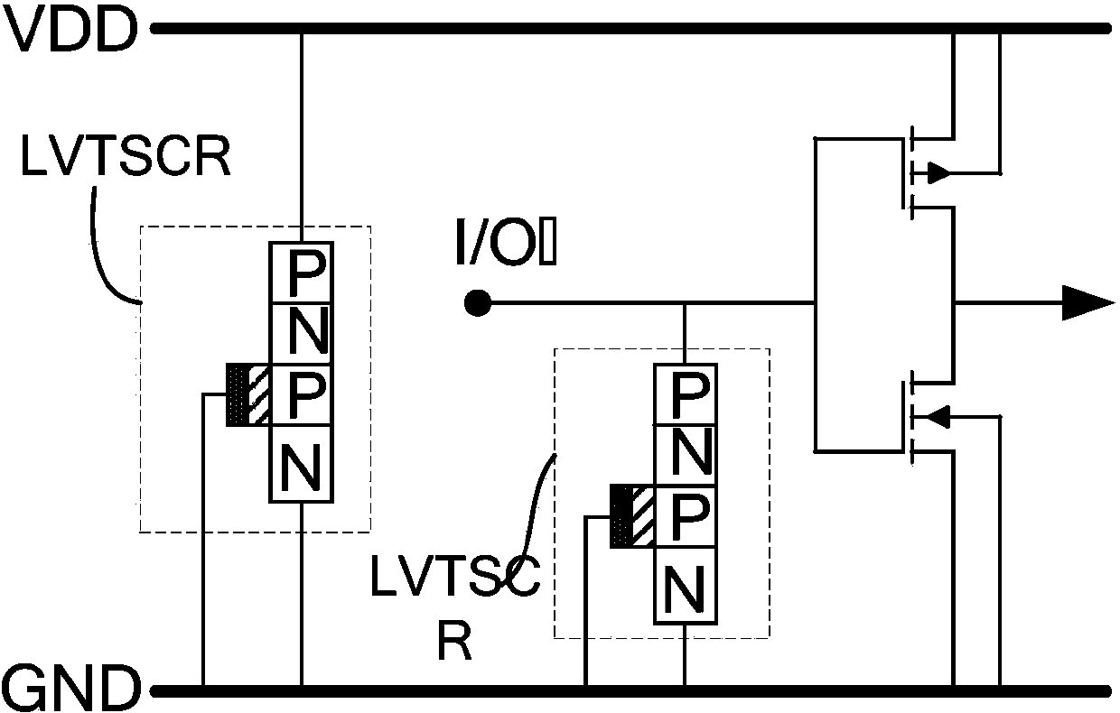 Anti-latch-up trigger circuit for ESD (Electronic Static Discharge)
