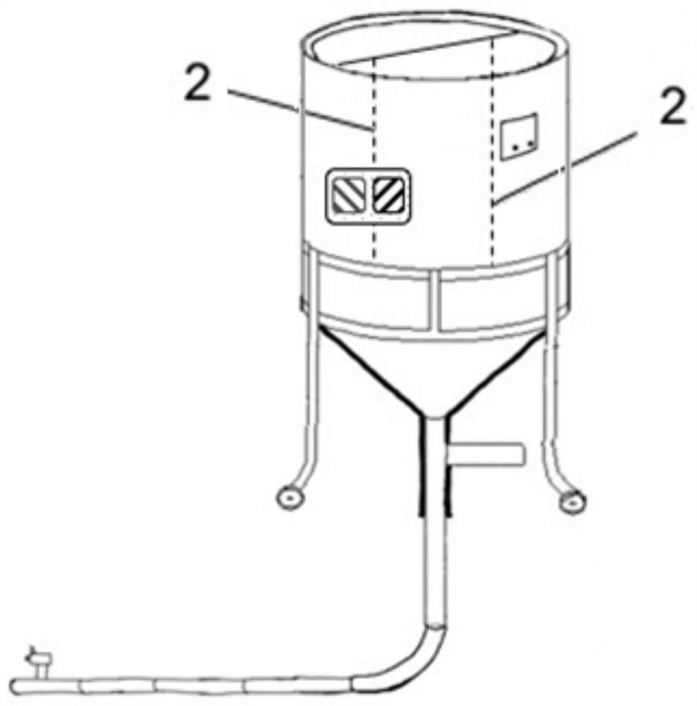 A device for dropping fertilized eggs of large whitebait under ice on large water surface and using method thereof