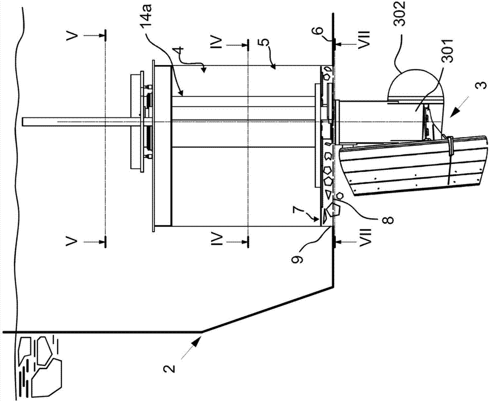 A retractable thruster, a swimming vessel and a method for retracting and ejecting a propeller of the retractable thruster