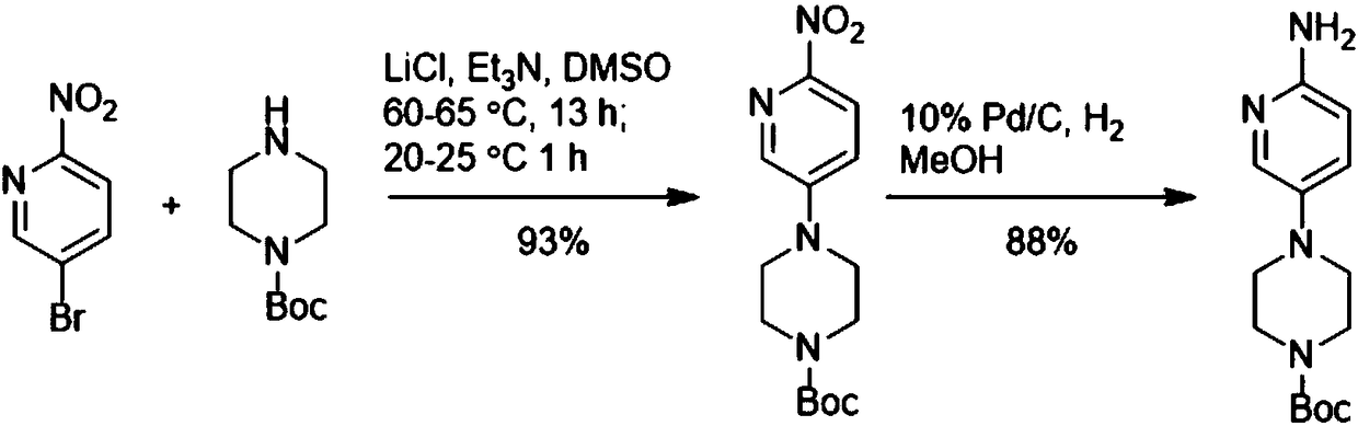 Method for preparing 4-(6-aminopyridin-3-yl) piperazine-1-carboxylate tert-butyl ester