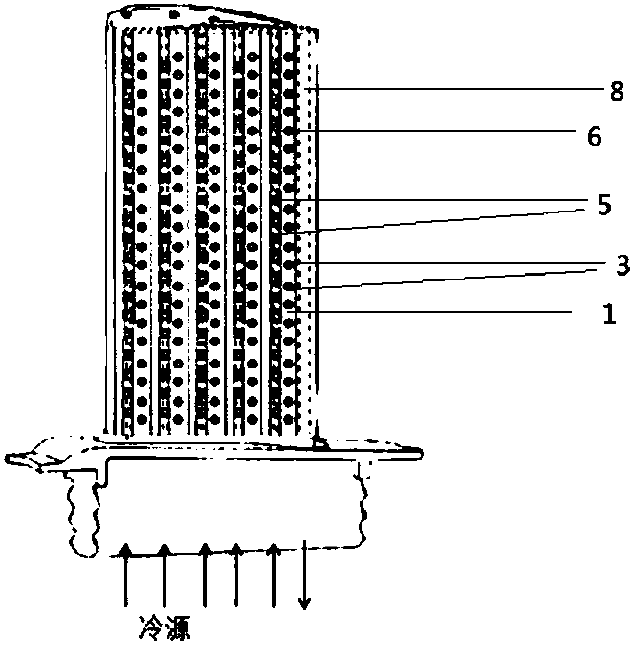 A gas-liquid coupling turbine blade cooling unit
