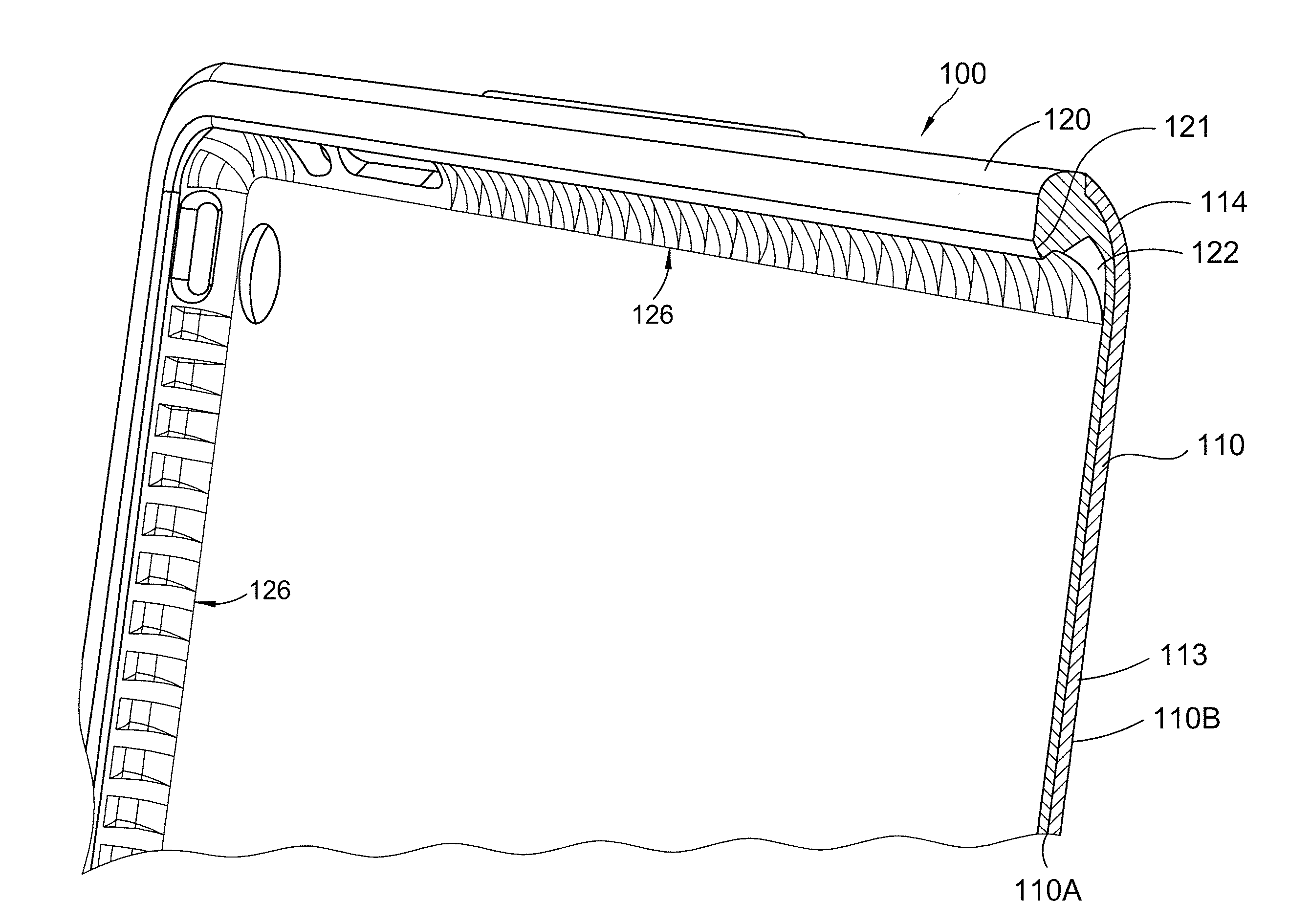 Molded shock resistant case for an electronic device