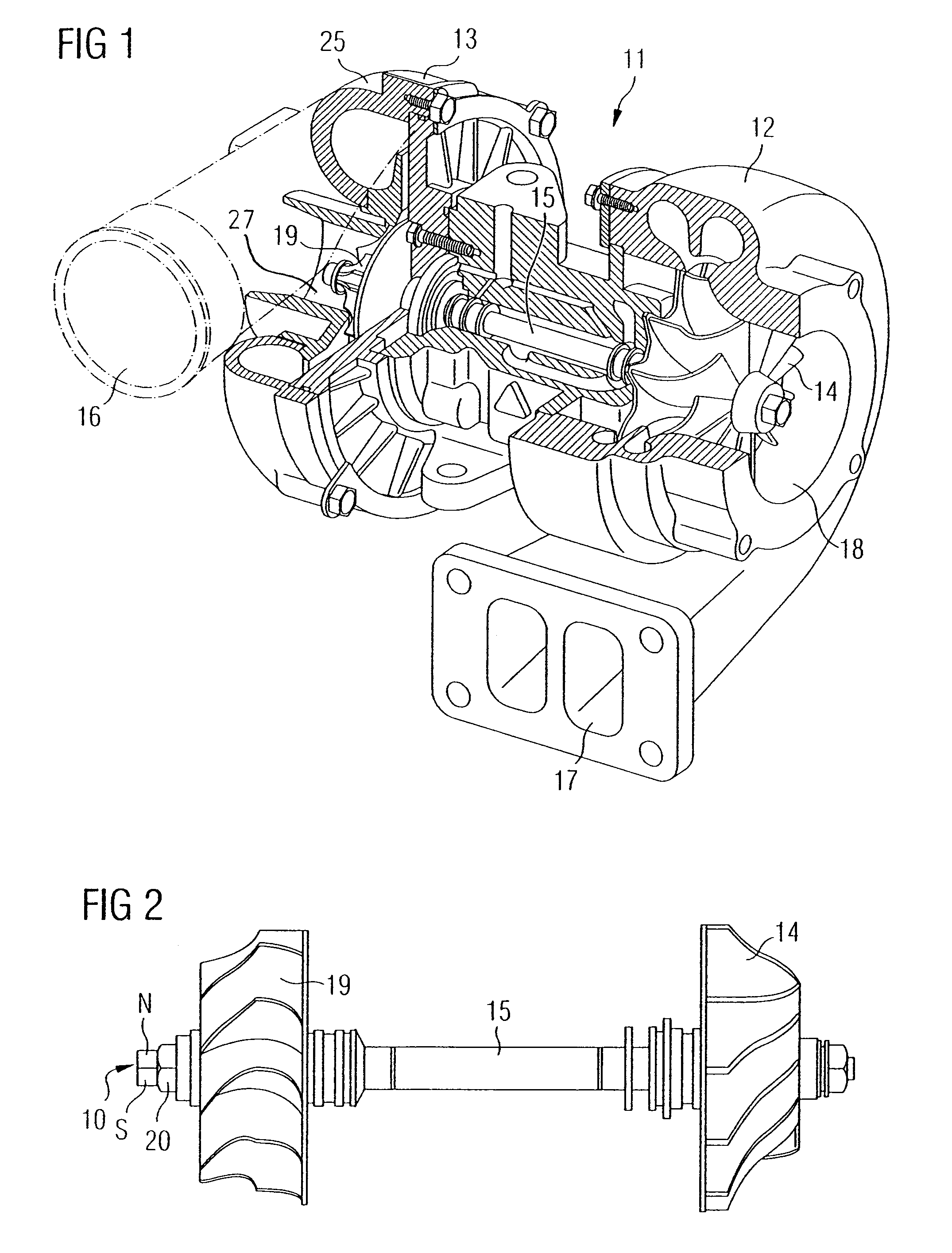 Magnetic field sensor for measuring the rotational speed of a turboshaft