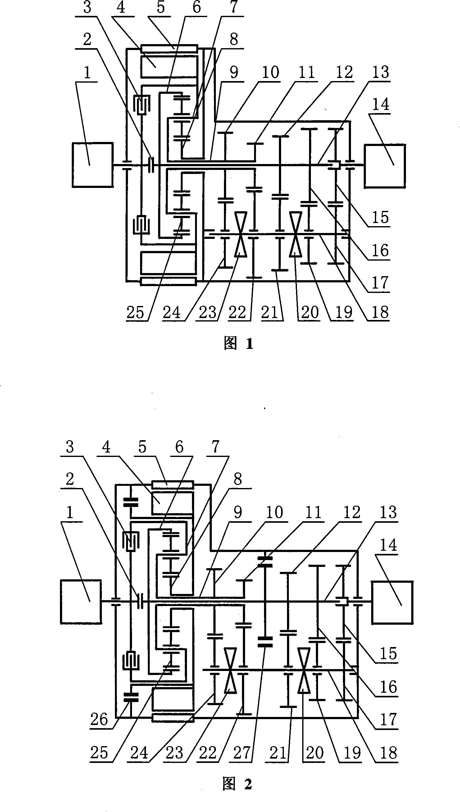 Double-clutch mixed power vehicle driving system