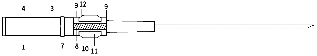 Arterial puncture indwelling needle with pressing device