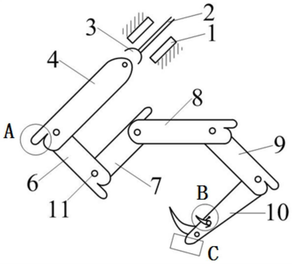 Bionic sea cockroach leg structure with cushioning function