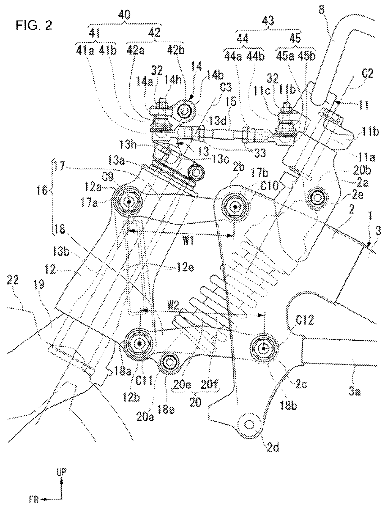 Front suspension structure for saddle riding type vehicle