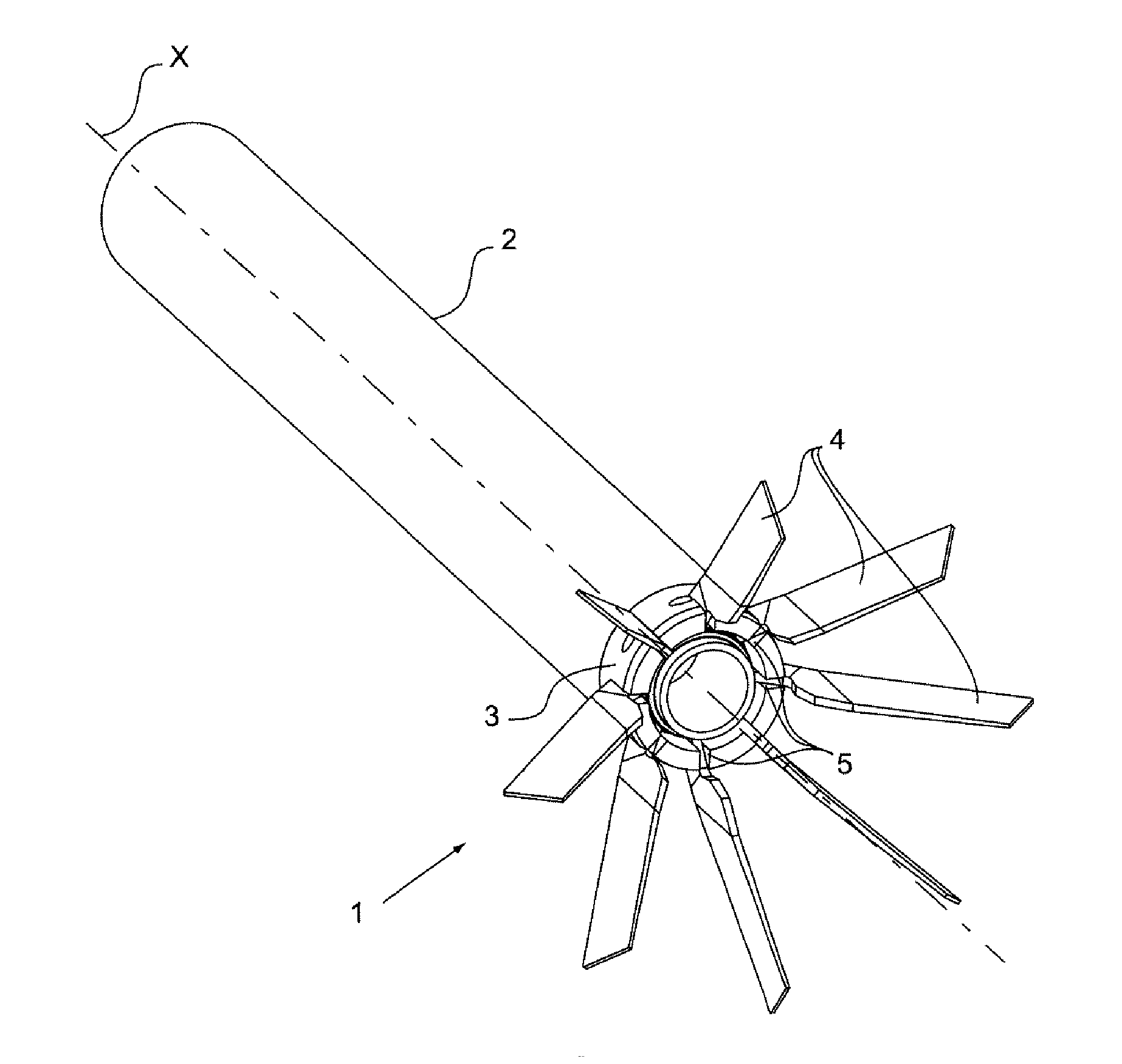 Device for Opening and Locking a Tail Unit for Ammunition