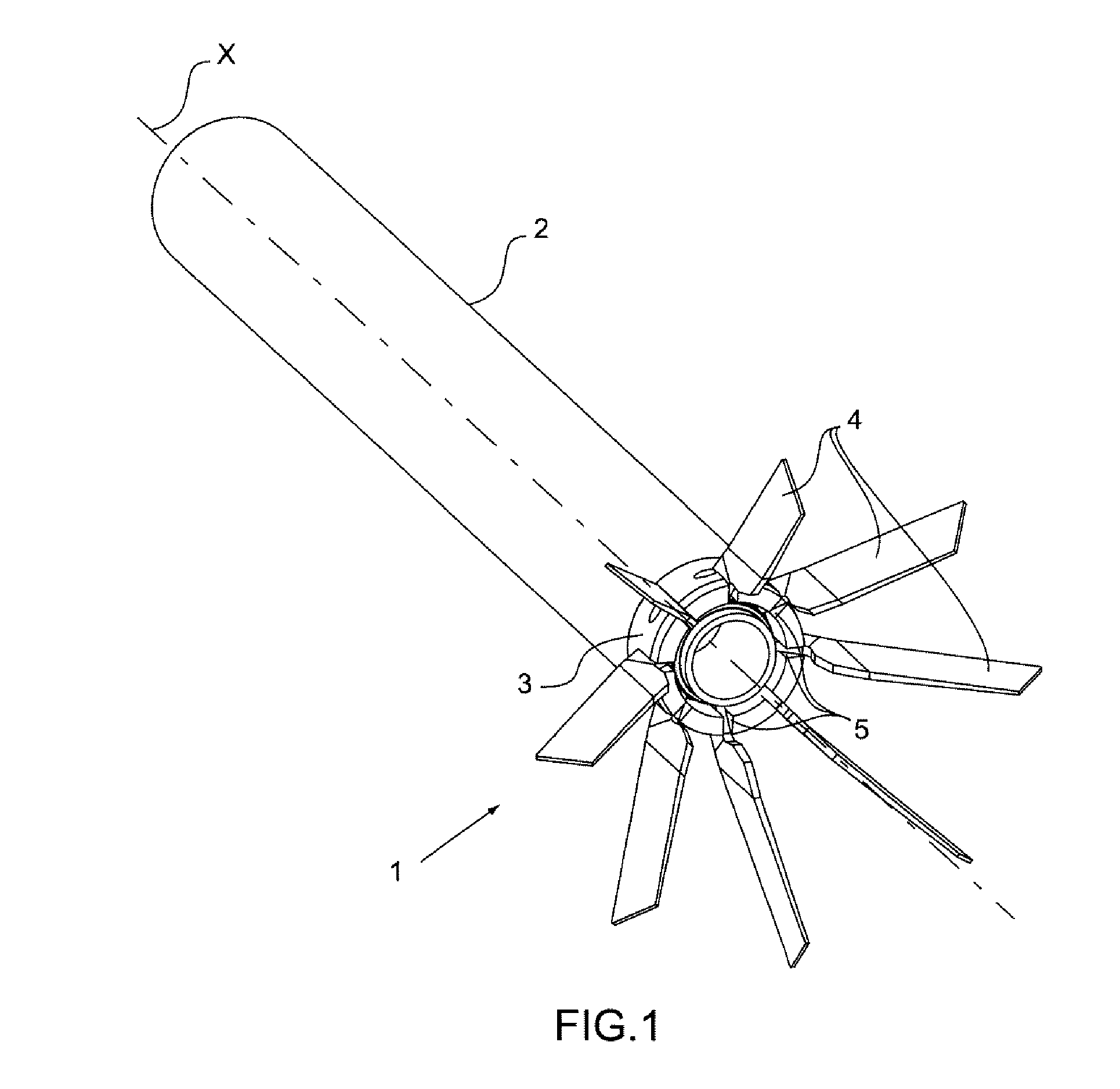 Device for Opening and Locking a Tail Unit for Ammunition