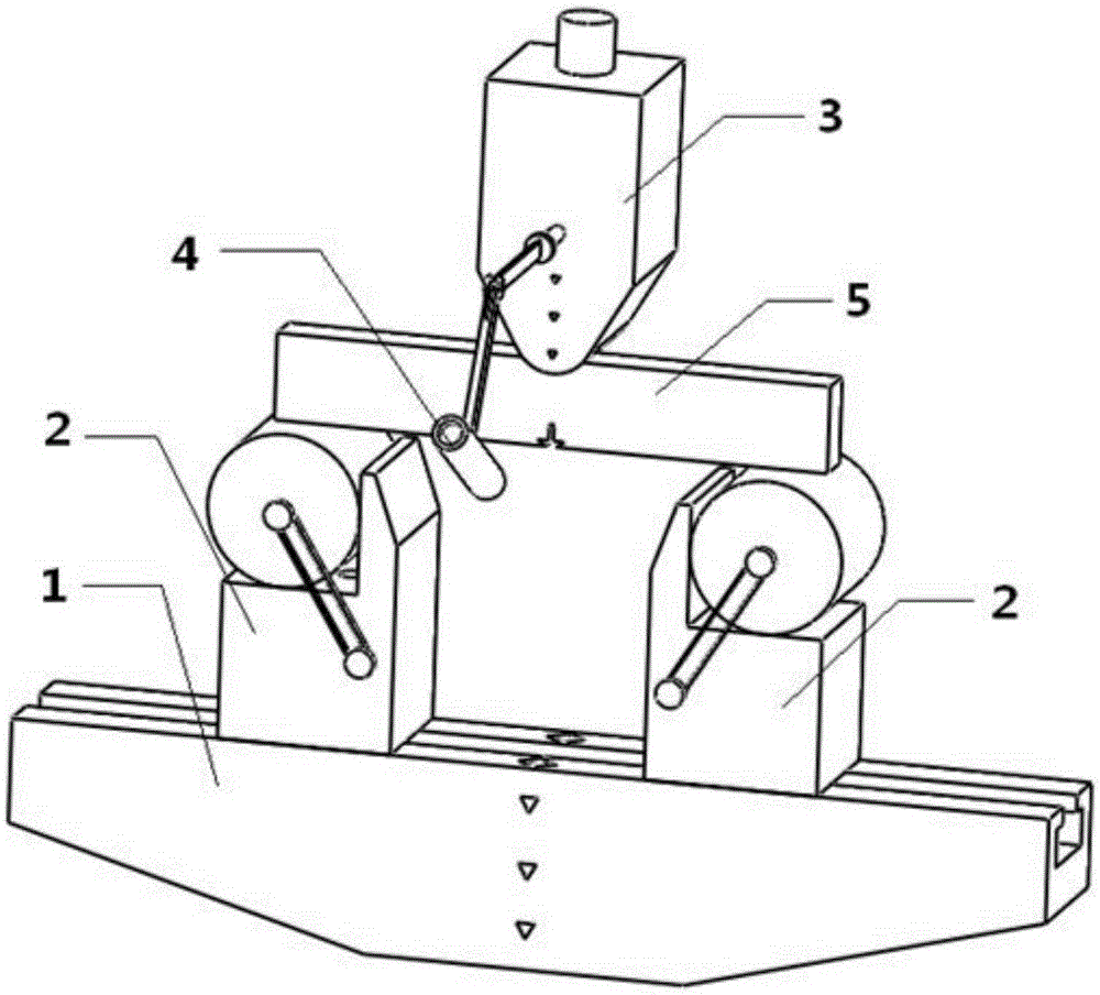 Three-point bending test device with laser centering device