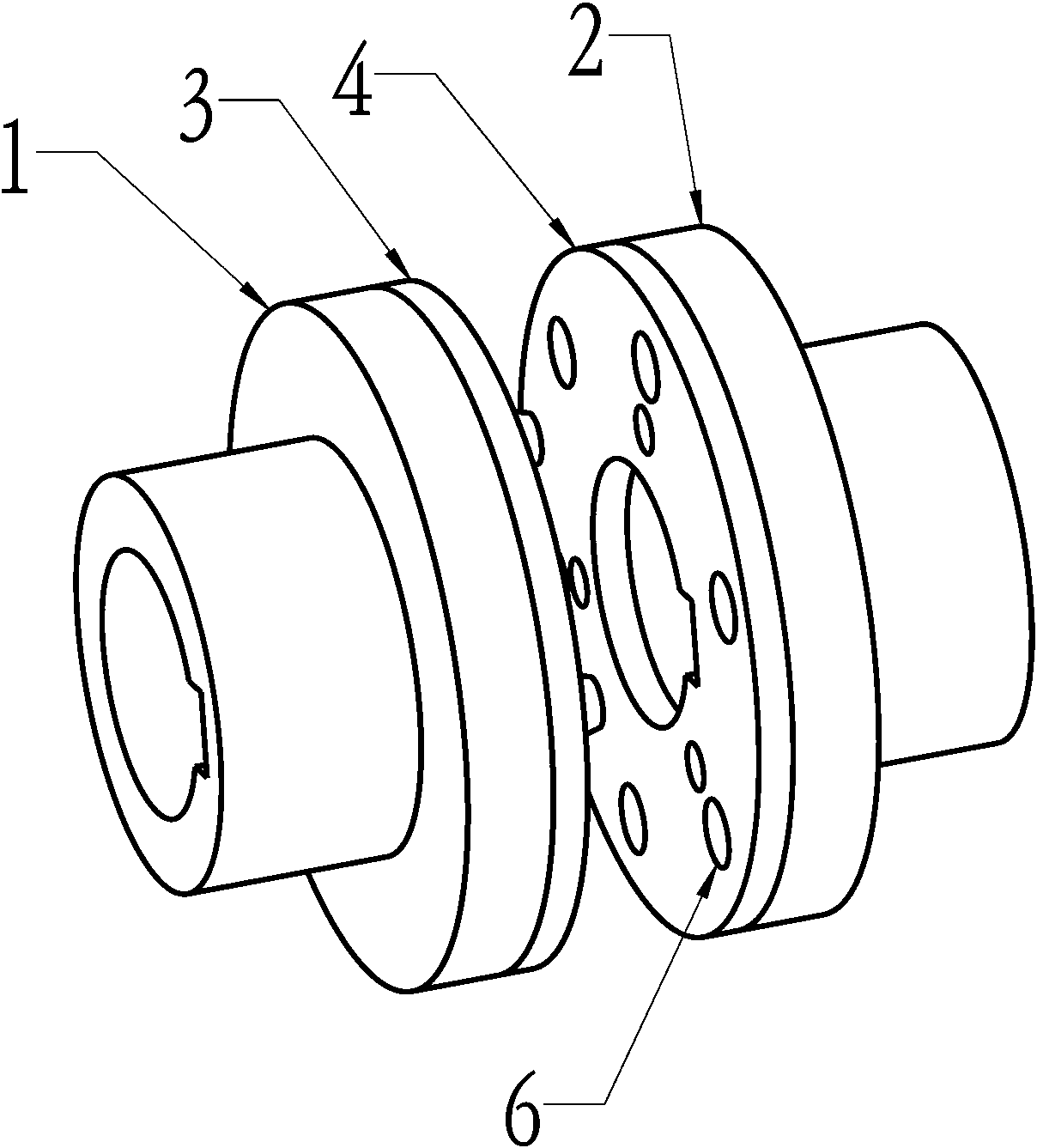 Cone frustum tooth clutch