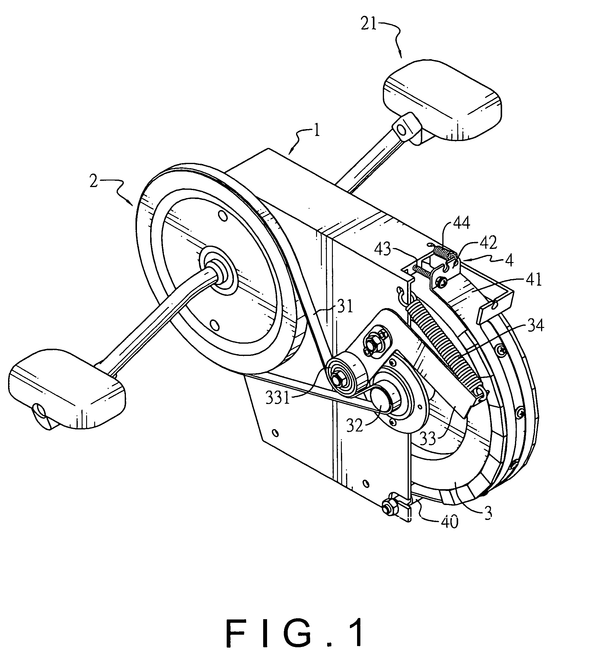 Modulated transmission assembly for an exercise bicycle