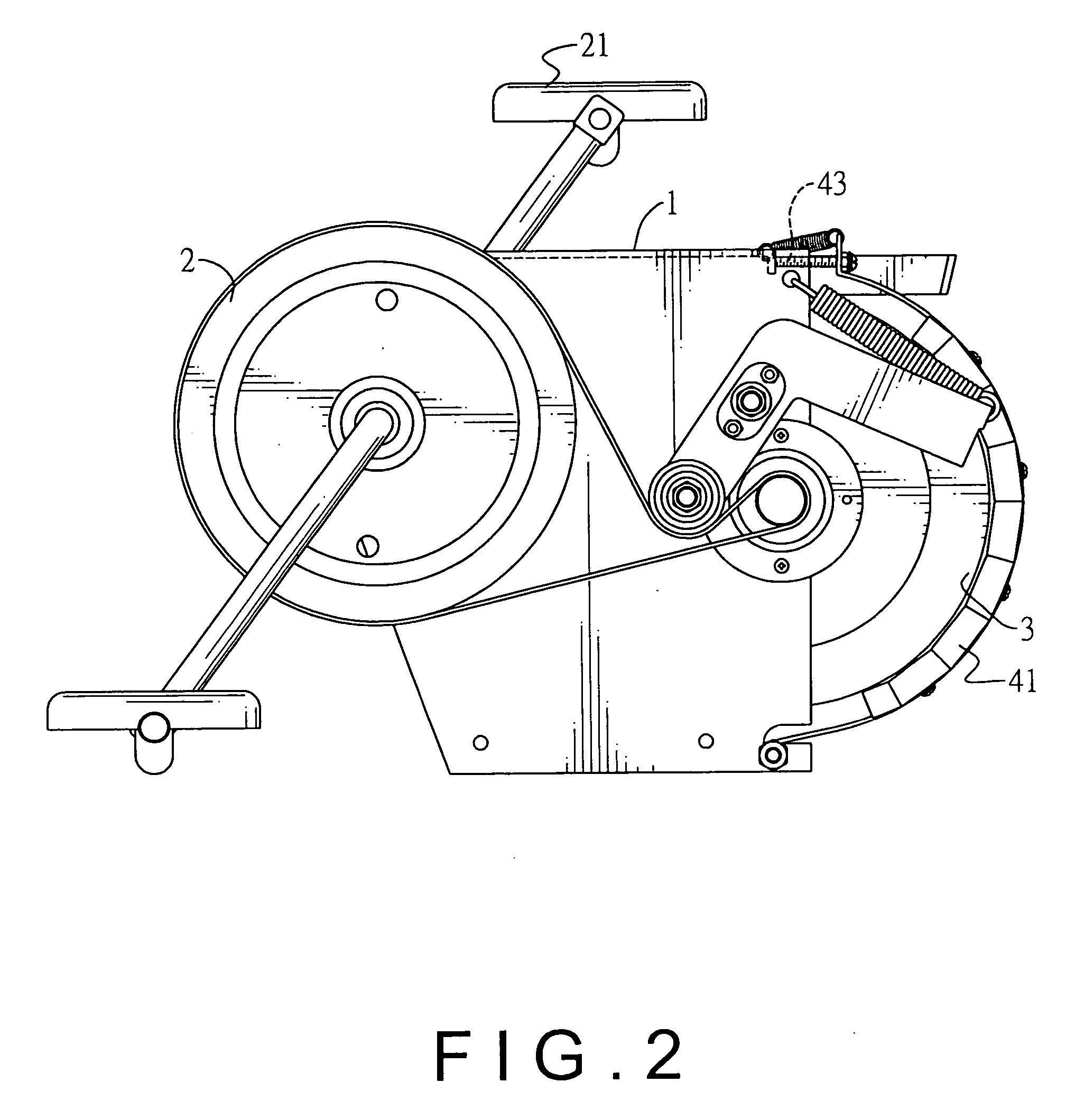 Modulated transmission assembly for an exercise bicycle