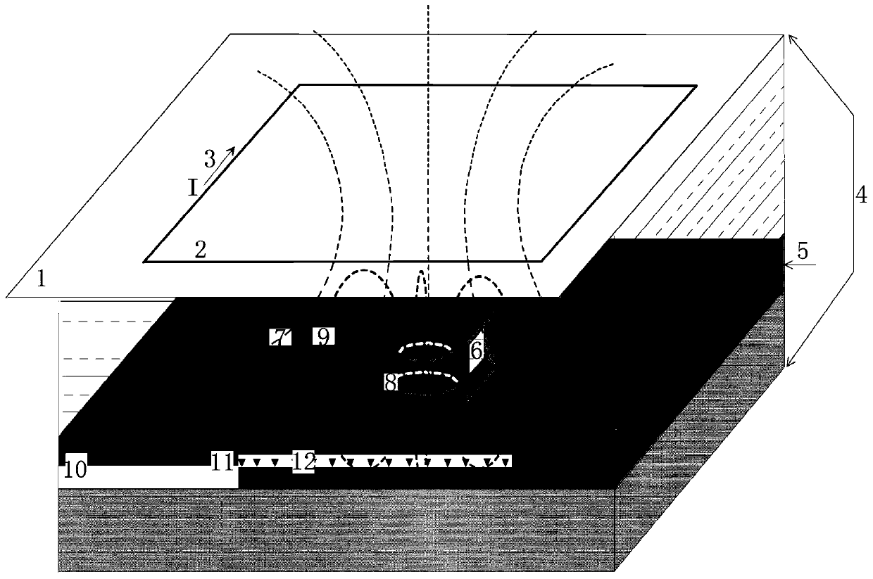 Transient electromagnetic method ground hole detection method and device