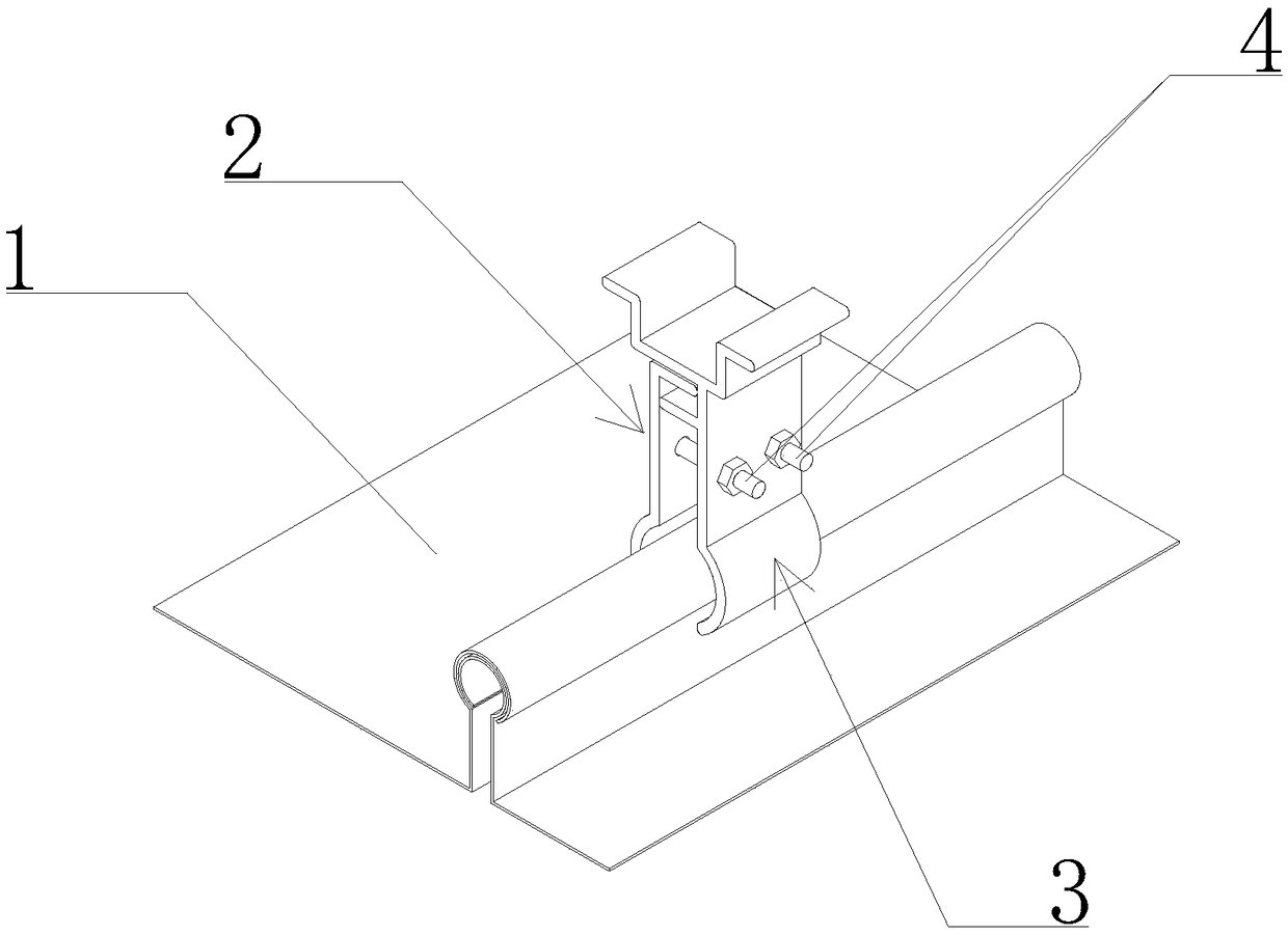 Connecting piece and method for mounting decoration plate on profiled metal plate roof
