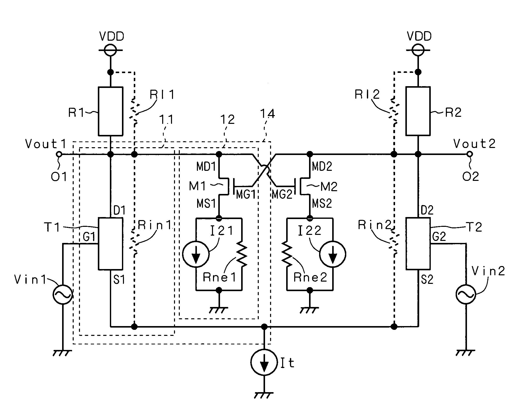 Current source circuit and differential amplifier