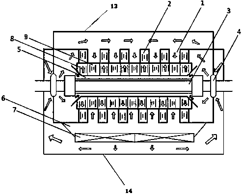 Inner cooling and ventilating system of large synchronous compensator