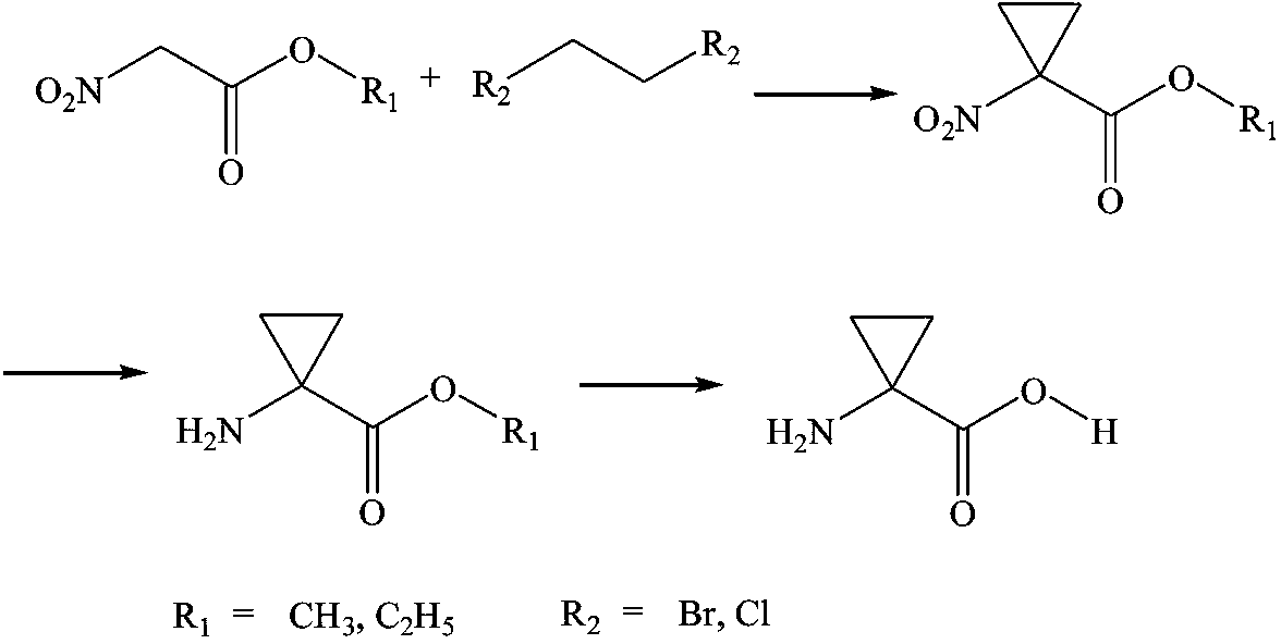 Simple synthesis process of 1-aminocyclopropane-1-carboxylic acid