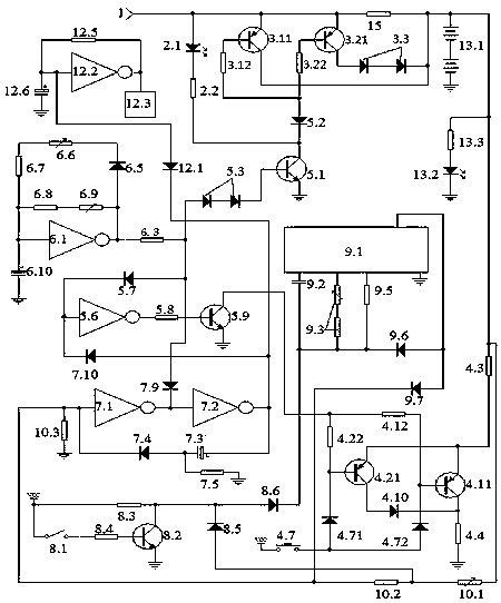 Double-termination battery floating charge device