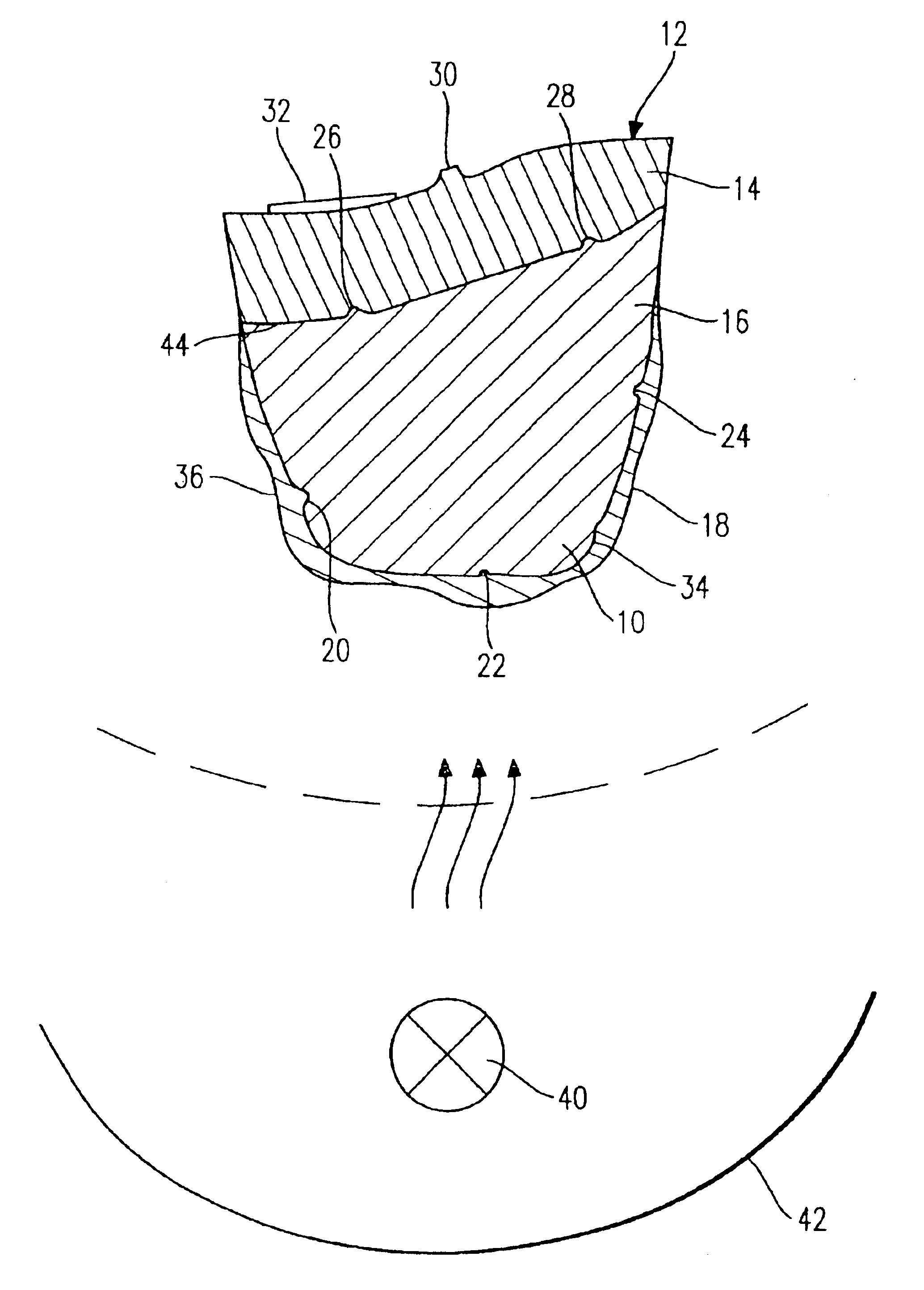 Artificial tooth and a process for making an artificial tooth