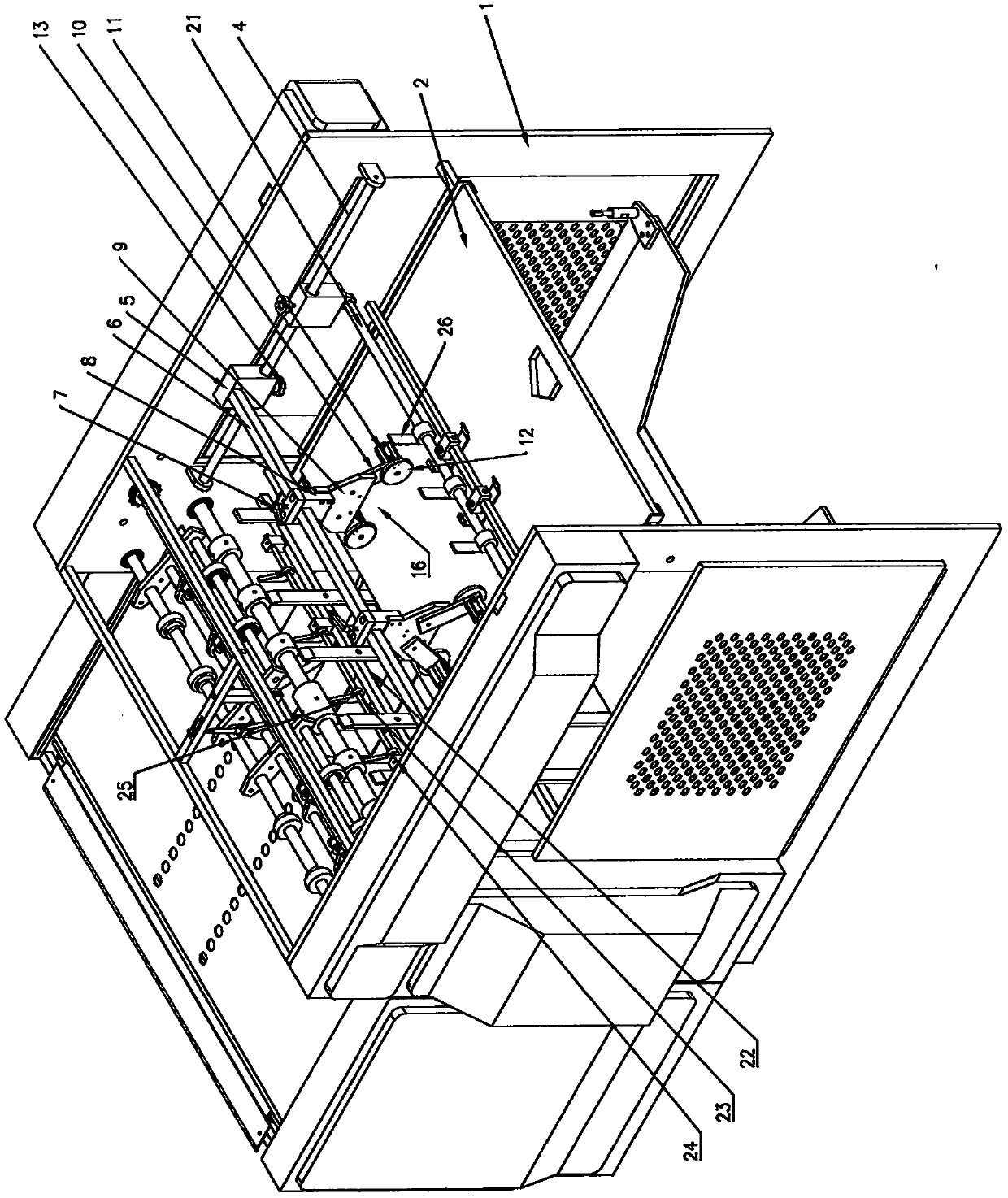 Longitudinal kicking and transverse patting type paper neatening device