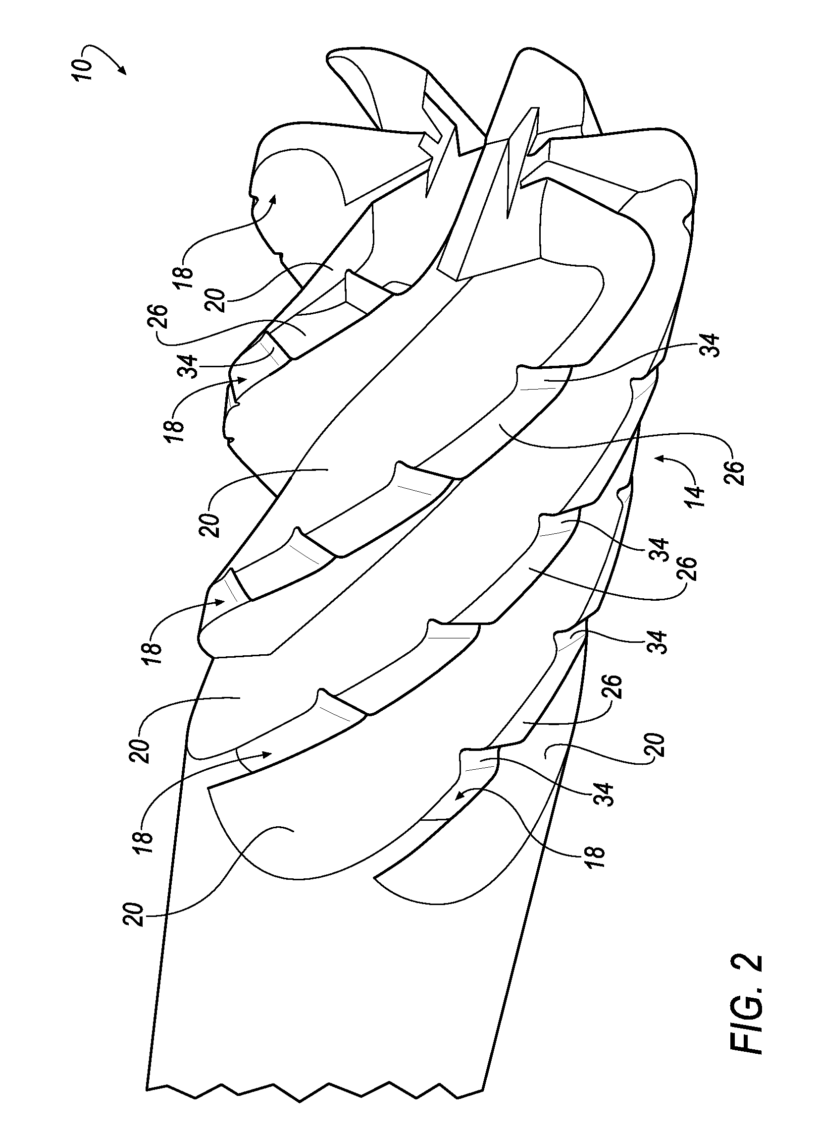 Rotary cutting tool with chip breaker pattern