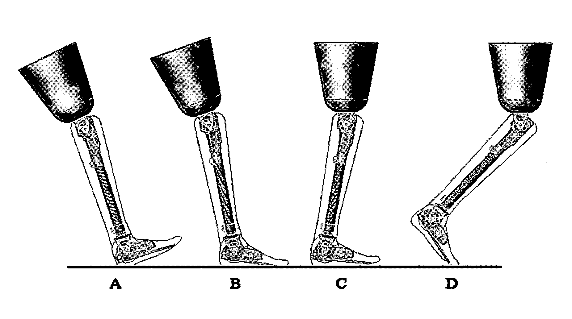 Device and system for prosthetic knees and ankles