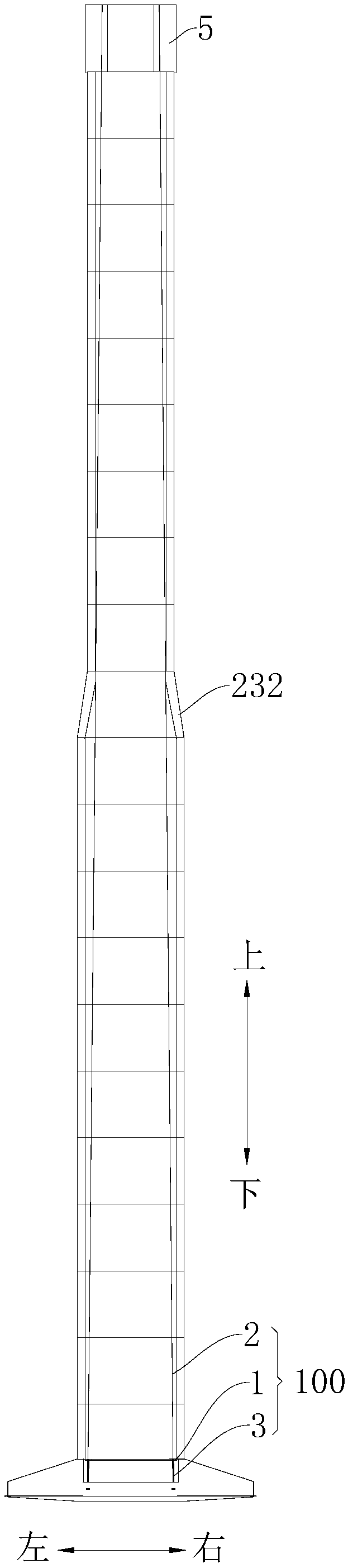 Prestressed anchoring conversion structure for tower drum construction and anchoring method thereof