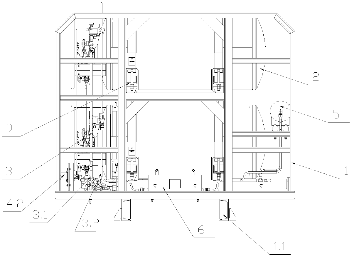 Double-stacking type LNG gas supply device