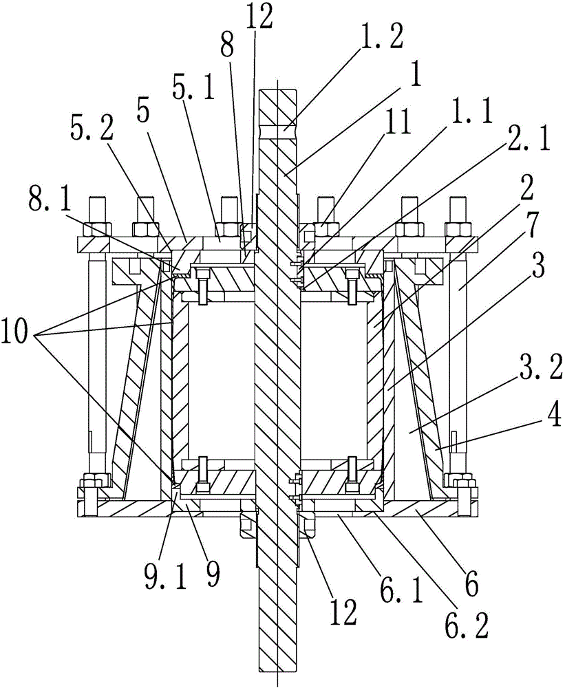 Winding solidification device for carbon fiber composite thin-wall skirt part