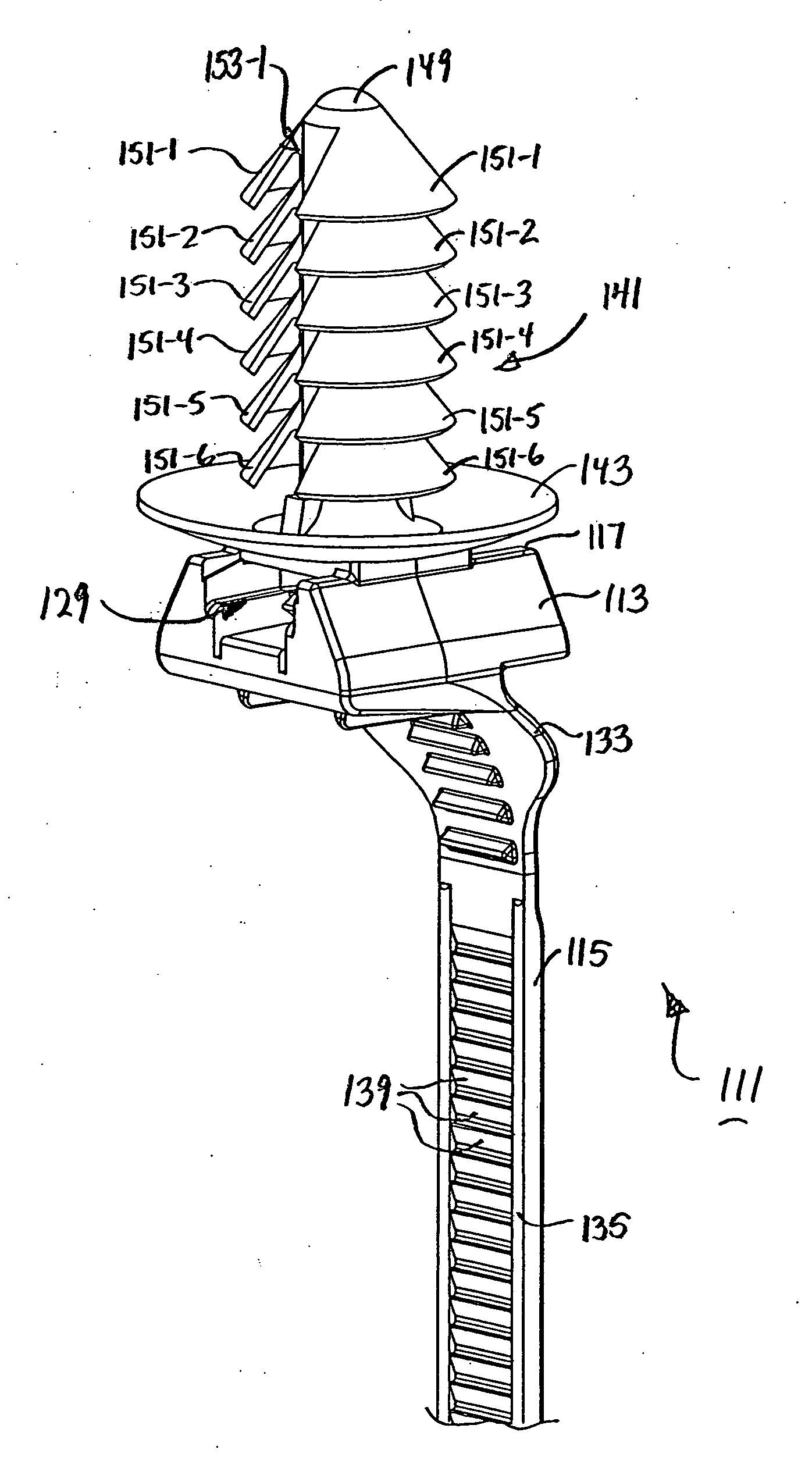 Cable tie with fir-tree type fastener